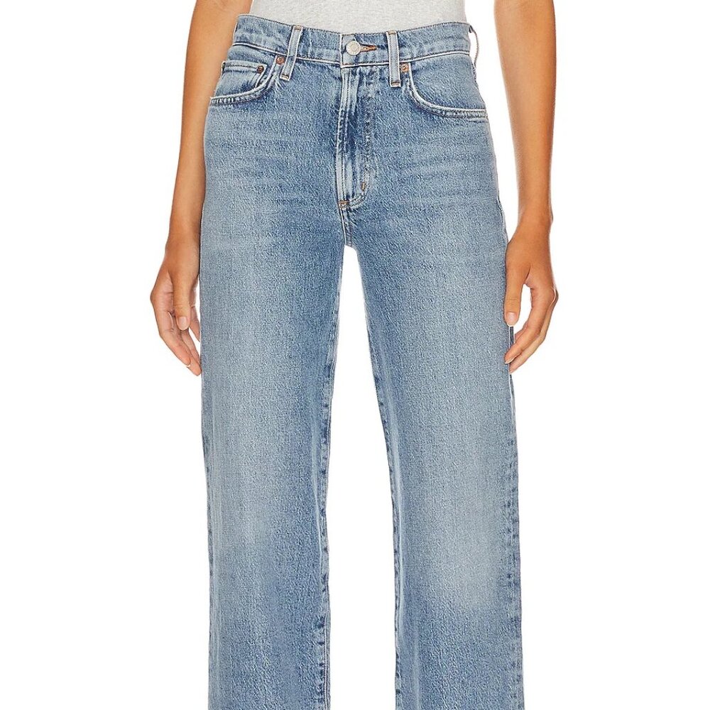 AGOLDE Harper Mid Rise Relaxed Straight Jeans - Flash - Size 28